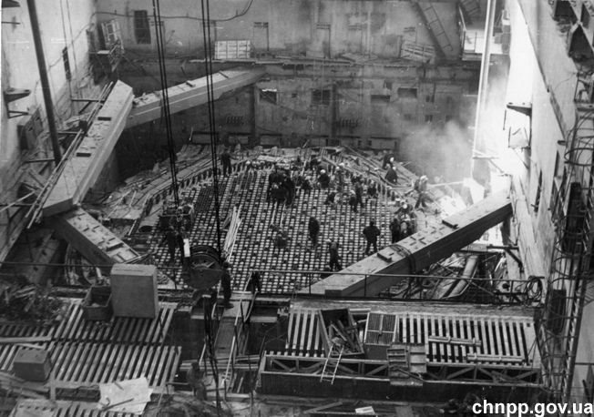 A Vlagyimir Iljics Lenin atomerőmű reaktorhelységének építése 1970-ben. Forrás: pinterest.com